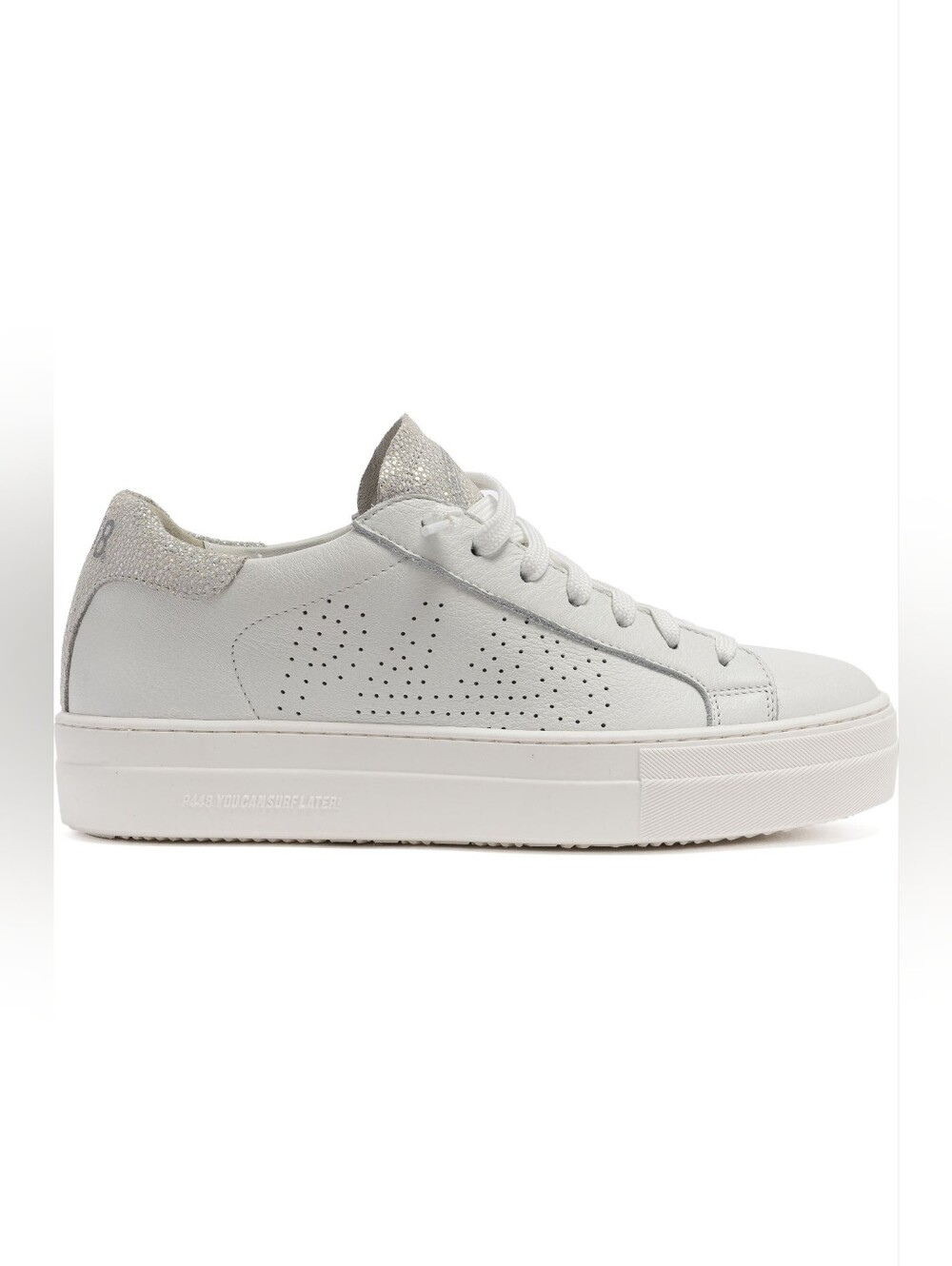 P448 THEA PLATFORM SNEAKER | WOMEN'S | COLOR WHITE/LIGHT GRAY | SIZE: US 7